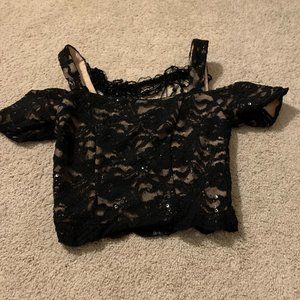 Black beaded crop top.